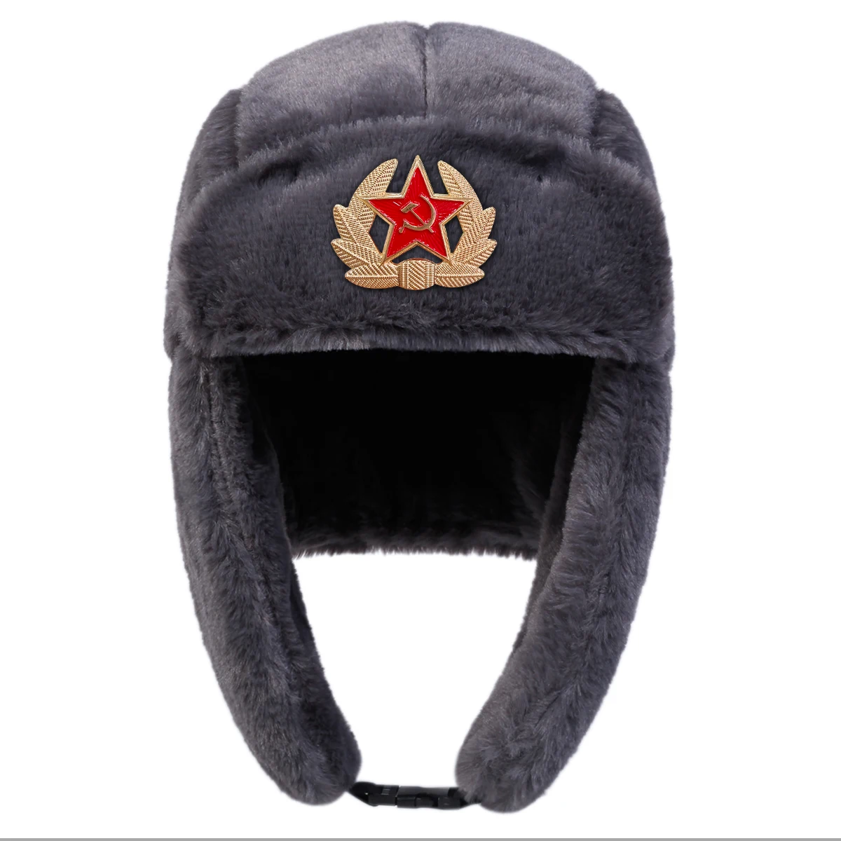 Unisex Lei Feng Mütze mit fünfzackigem Stern-Label, Wintermütze mit Ohrenklappe, warme Skimütze, Bombermütze für Outdoor-Aktivitäten im Schnee – Detail 11