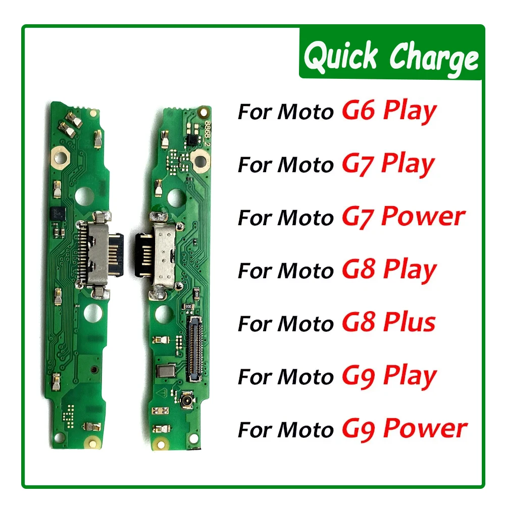 Puerto de carga USB para Moto G9 Power G8 Plus G7 Power G6 Play, Conector de base, placa de carga, Cable flexible con micrófono, nuevo