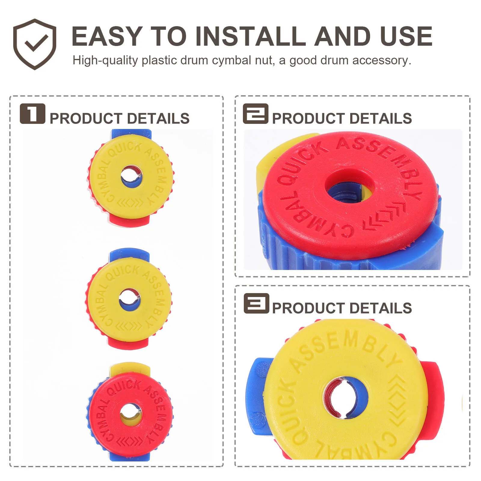 

5 Pcs Drum Cymbal Quick Release Caps Nut Cymbals Replacement Accessories Plastic Fixer Nuts Stacker