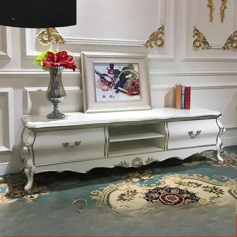 

ss25 French solid wood TV cabinet, European luxury simple living room floor cabinet bedroom storage cabinet