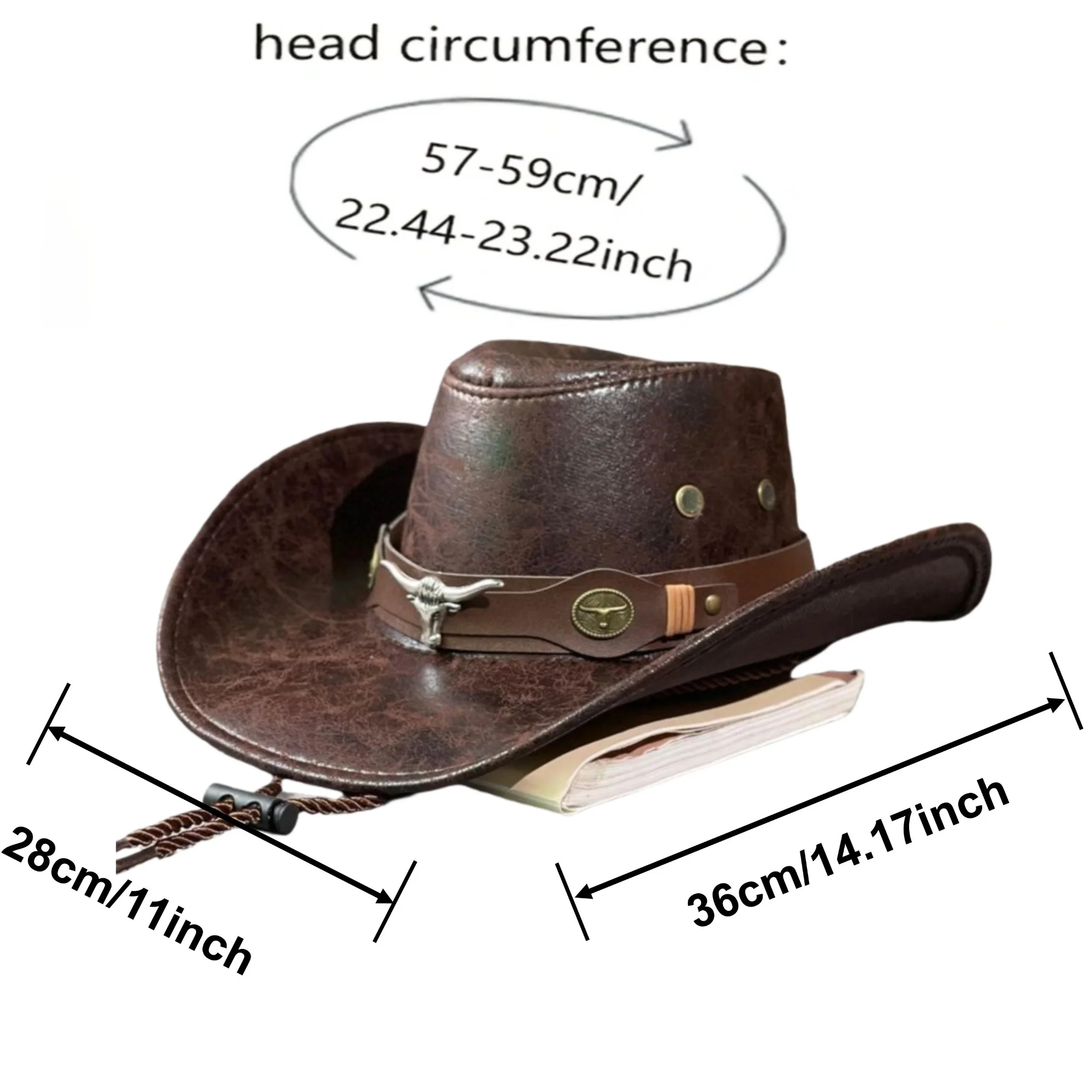 New Western Cowboy Knight Hat Head Retro Outdoor Travel Flat Top Knight Hat Party Hats Cowboy Accessories Men and Women image 4