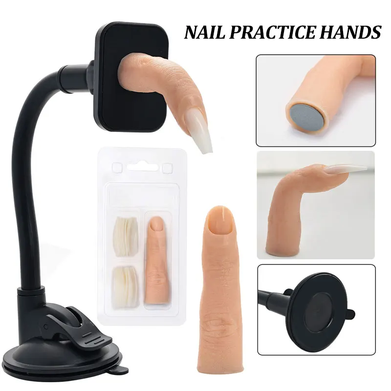 

Гибкий силиконовый мягкий силиконовый палец для моделирования ногтей, искусственный палец для акрила, DIY дисплей, маникюрный инструмент