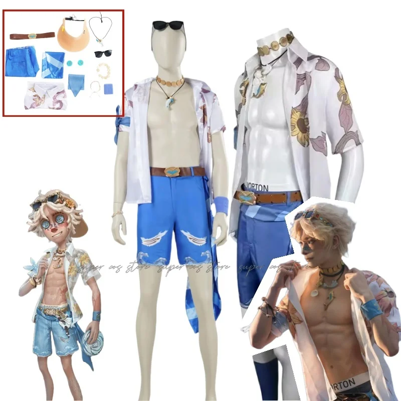 Game Identity V Norton Campbell Wig Prospector Cosplay Midsummer Fashion Clothing Suit Costume Halloween Party Outfit  for Man