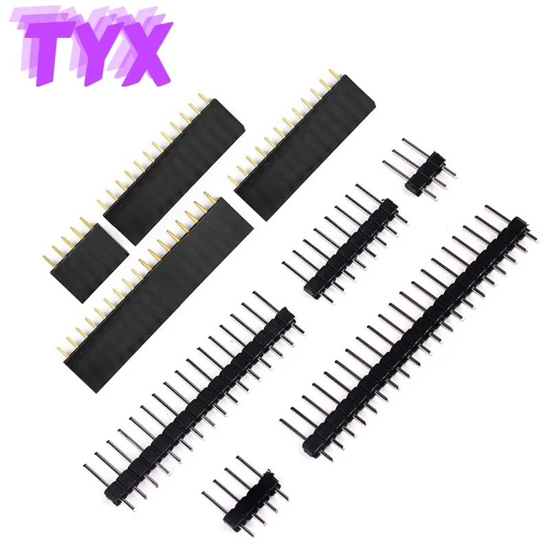 20Pcs Single Row Male or Female 2.54mm 2.0mm 1*2P 3P 4P 5P 6P 7P 8P 10P 12P 20P 40P Straight Header PCB JST Connector Board