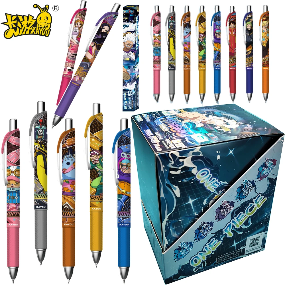 Nuevo Bolígrafo de Gel Original Kayou One Piece en Caja Sorpresa, Sanji Nami, Diseño Estético, Recargable, Bolígrafo de Punta Redonda, Regalos para Niños
