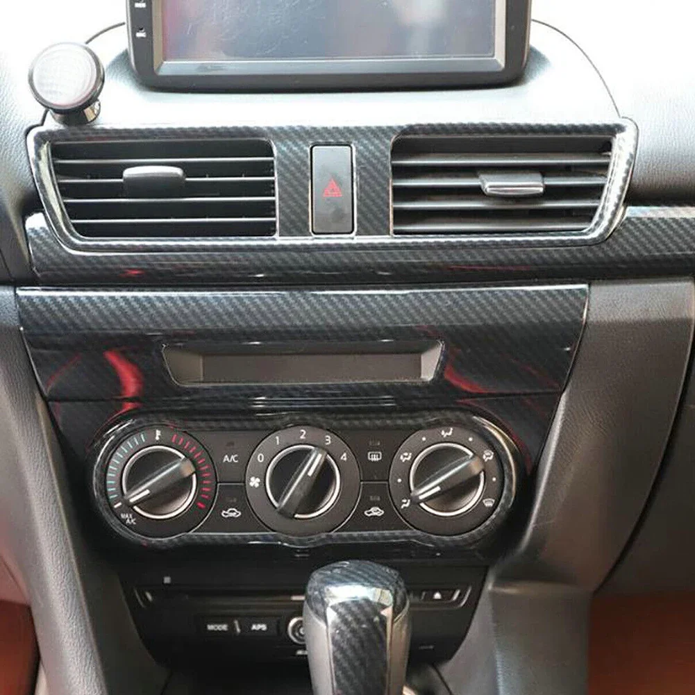 Trim Cover Air Outlet Vent Black Carbon Fiber Decoration Mouldings Protection ABS Car Accessories DIY Item Car