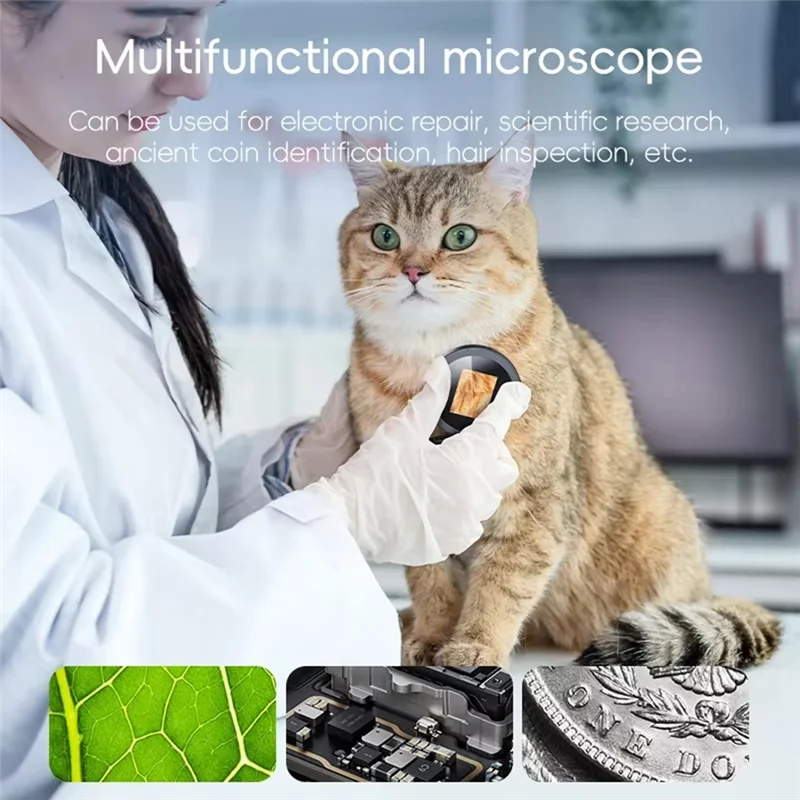 

REPLA-2Inch IPS Screen Microscope Foldable Magnifier Microscope For Electronics Coins Watch Repair