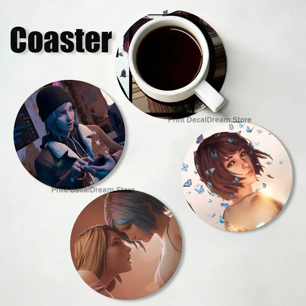 

L-Life Is Strange Game Round Coaster Non-slip table mat Insulated Coasters Kitchen Dining Room Tabletop Decor