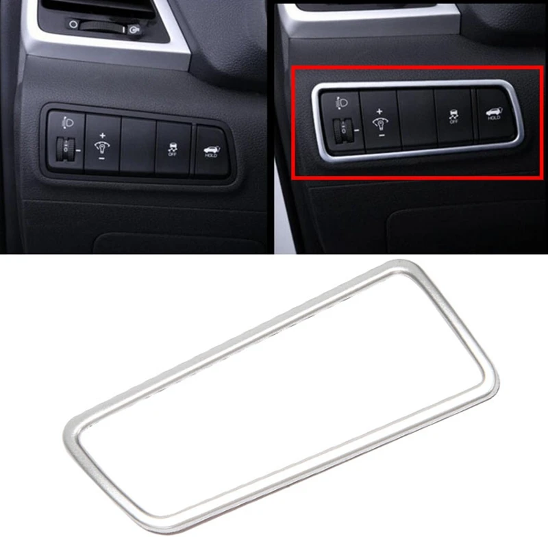 Lampe de sauna chromée en ABS pour voiture, couvercle de cadre de bouton de commutation, garnitures intérieures pour Hyundai 4.3, son 2015-2018