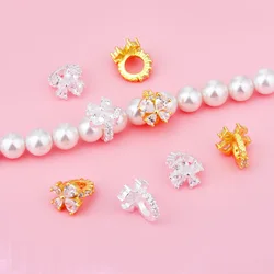 New Zircon bow bead Ring diy bracelet Necklace beaded accessories S925 sterling silver accessories