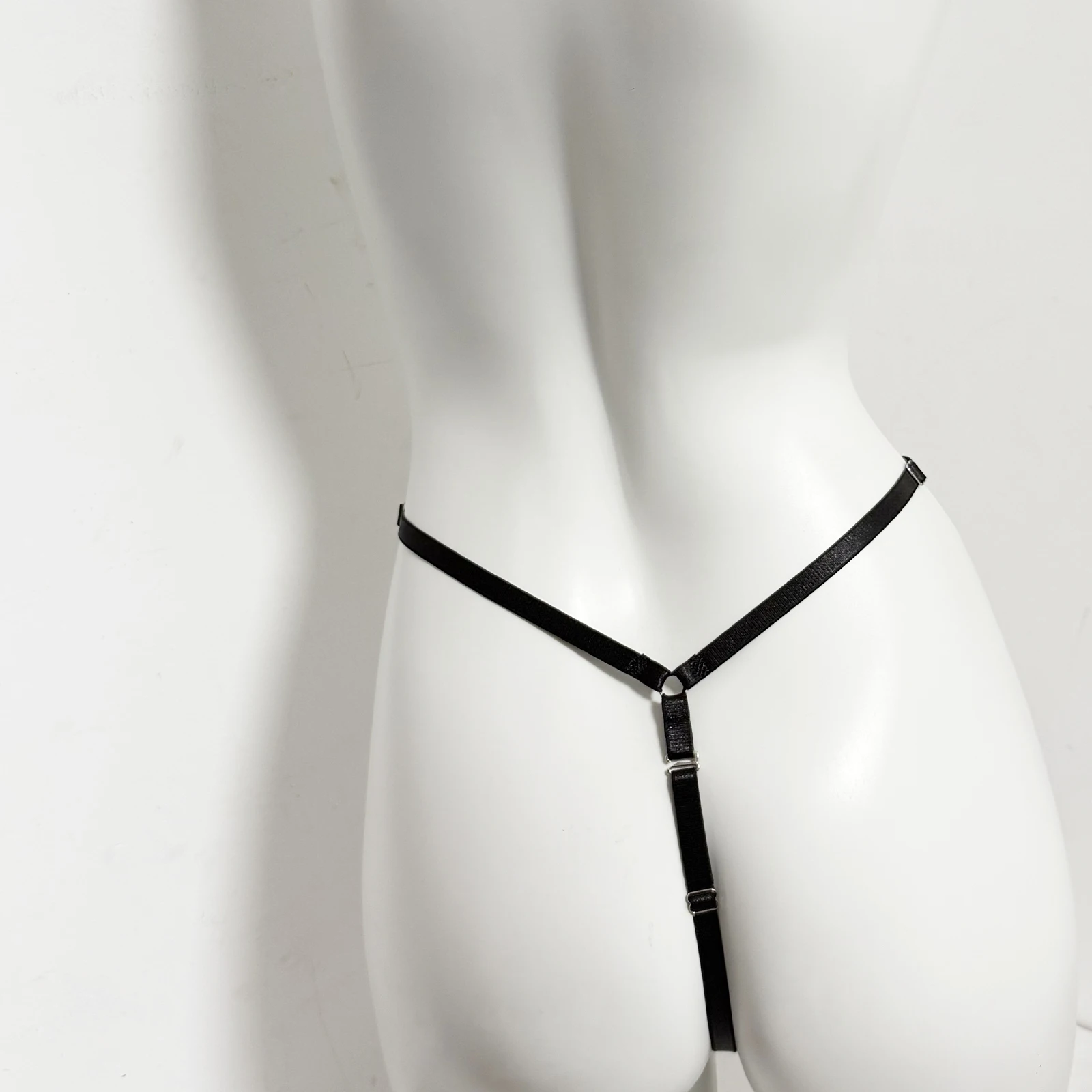 Black Thong Male Chastity Cage Fixed Strap Auxiliary Elastic Band BDSM Anti-Off Device Auxiliary Belt BDSM Male Penis Ring view 6