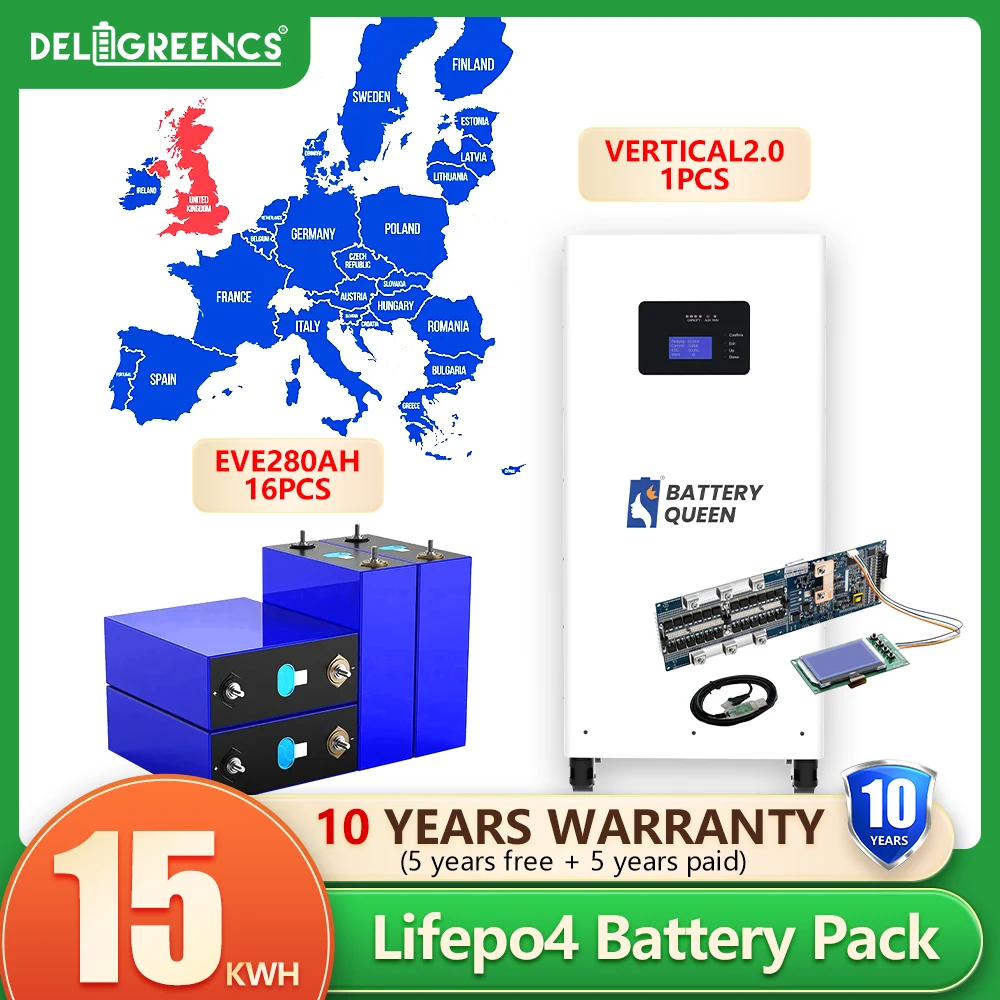 

Poland Lifepo4 48V 280AH 304AH 310AH 15.5KWH Grade A+ Battery Kits 2.0 BMS Lifepo4 Battery CAN RS485 For Solar Storage