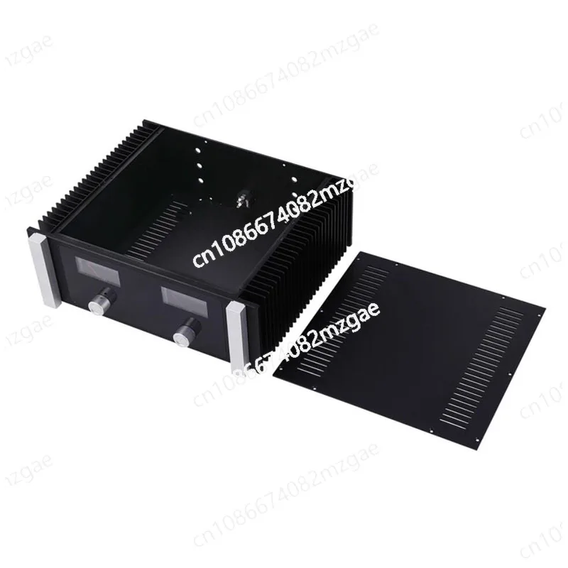 With Dual VU Meters and Side Heatsinks Aluminum Amplifier Chassis
