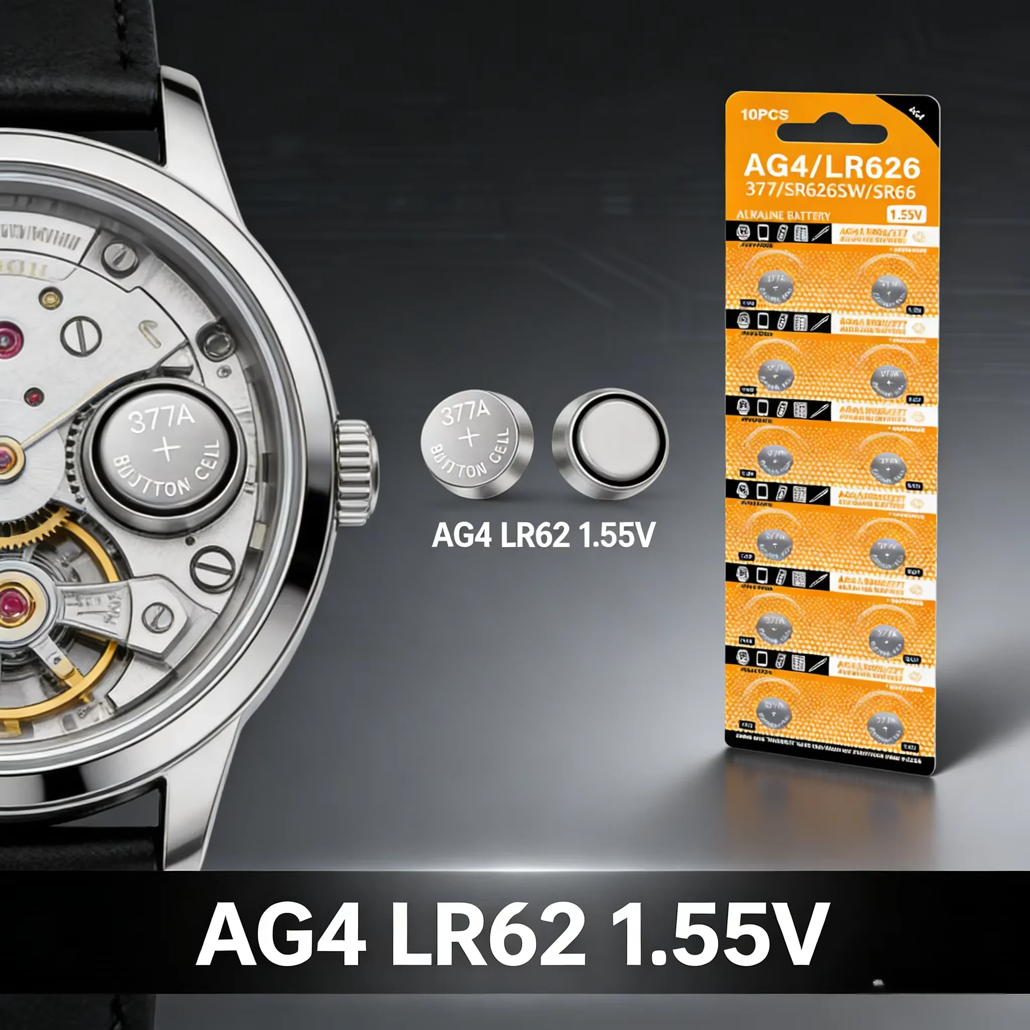 Button Cell Battery LR626 AG4 SR626SW SR66 1.5V Replacement for Watch Repair Electronic Watches Toy Remotes