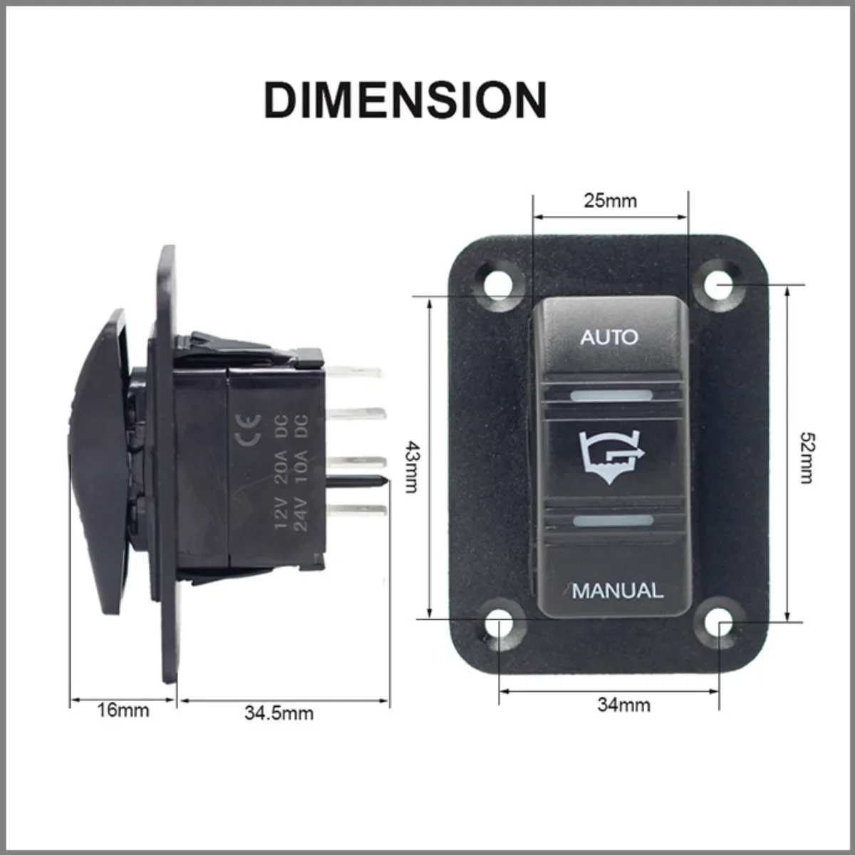 Two-speed and Three-speed Single and Double Light Ship-type Switch Panel Car and Yacht One-button Panel Switch