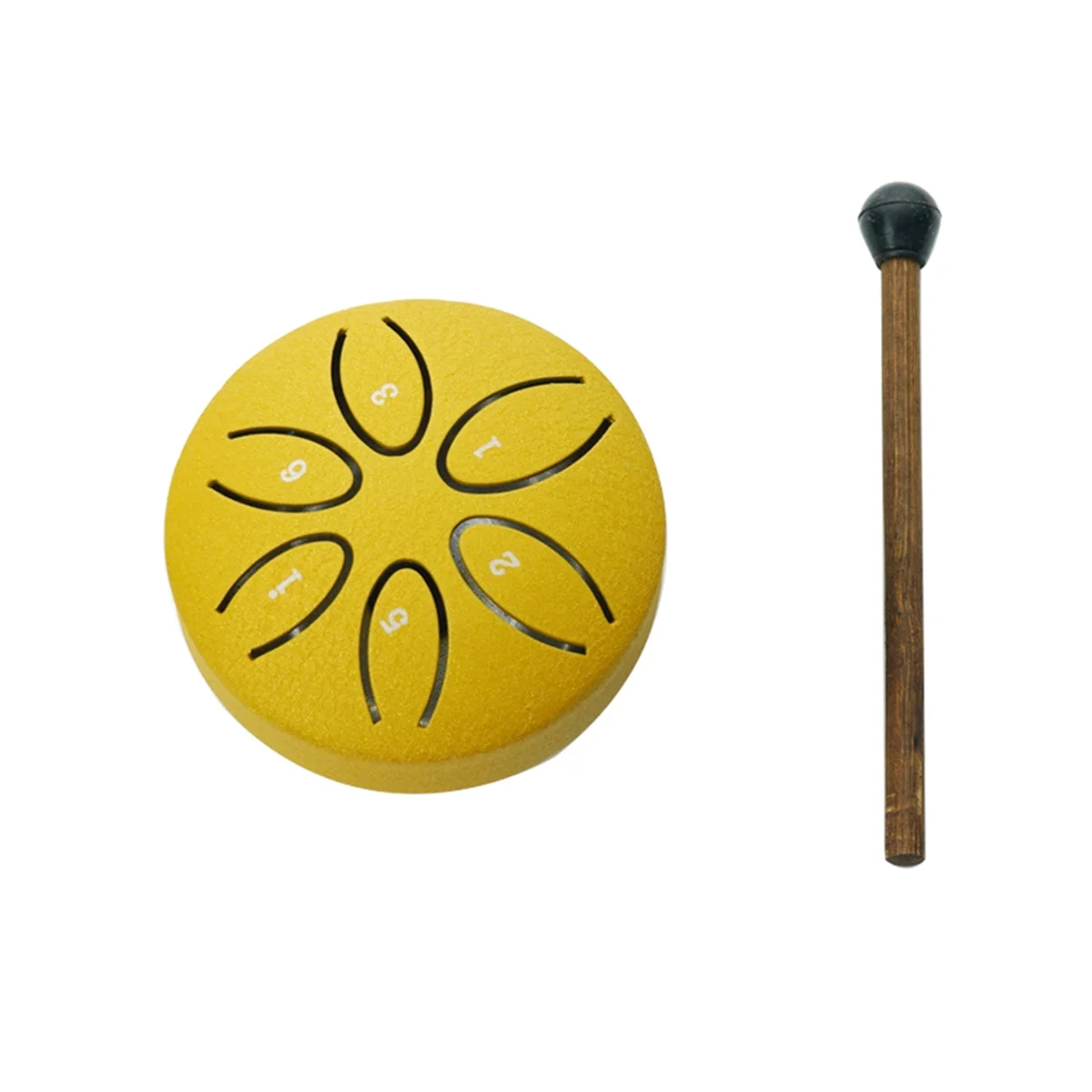 

Rain Drum for Outside, Steel Tongue Drum 6 Notes 3 Inches Chakra Tank Drum Steel Percussion Padded Mallets Gold