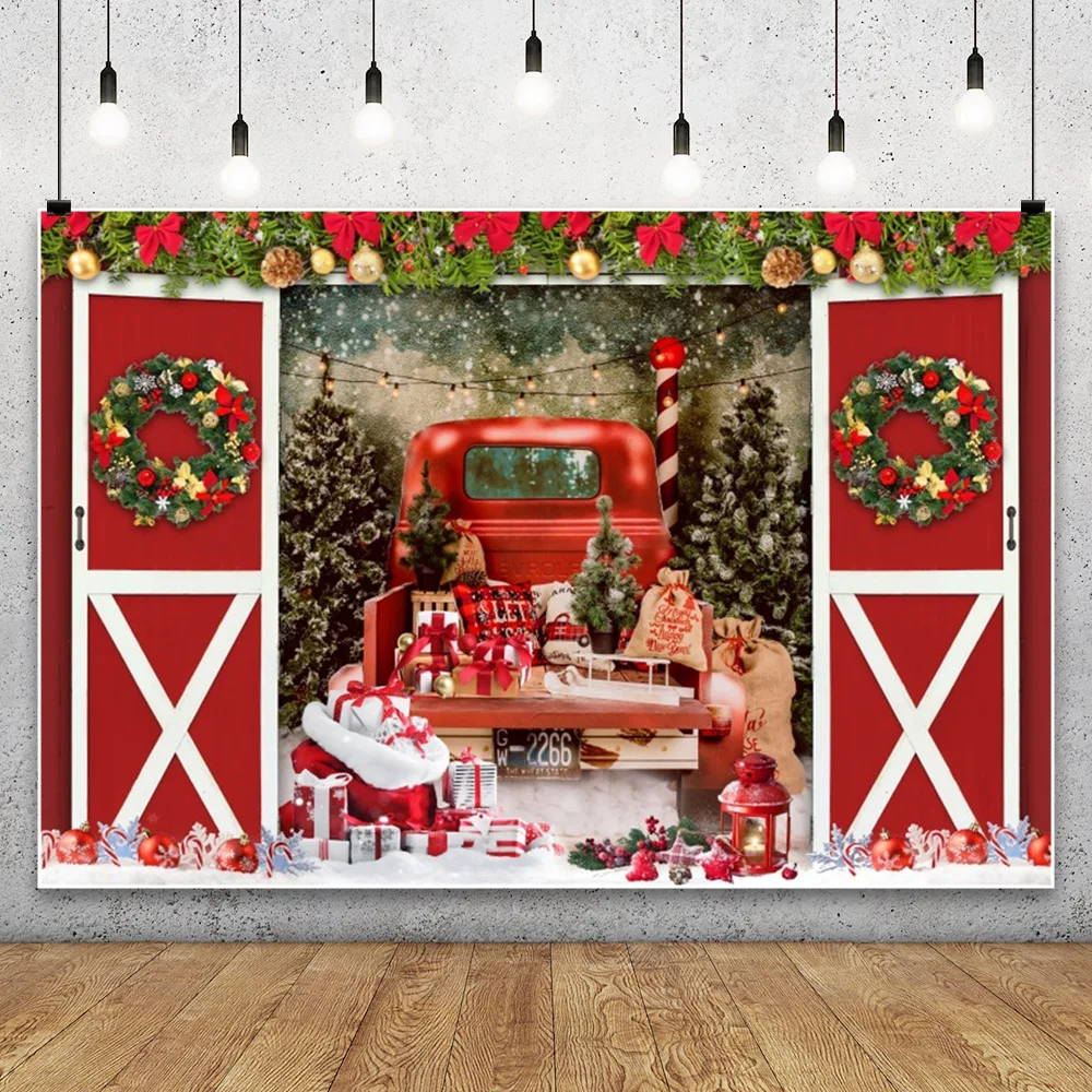 Winter Snow Christmas Party Backdrop for Photography Fireplace Xmas Tree Gift Candy Family Baby Portrait Background Photo Studio