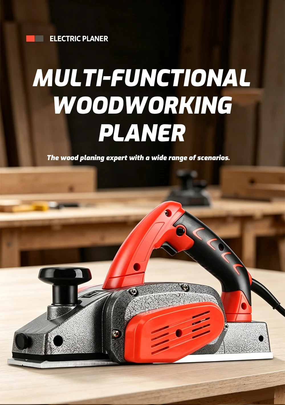 Mini Electric Planer Benchtop Wood Planer Multifunctional Electric Planer Power