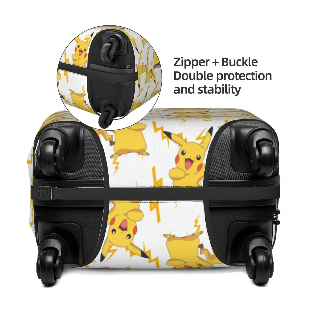 Custom Pokemon Pikachu Luggage Cover Funny Suitcase Protector Covers Suit For 18-32 inch