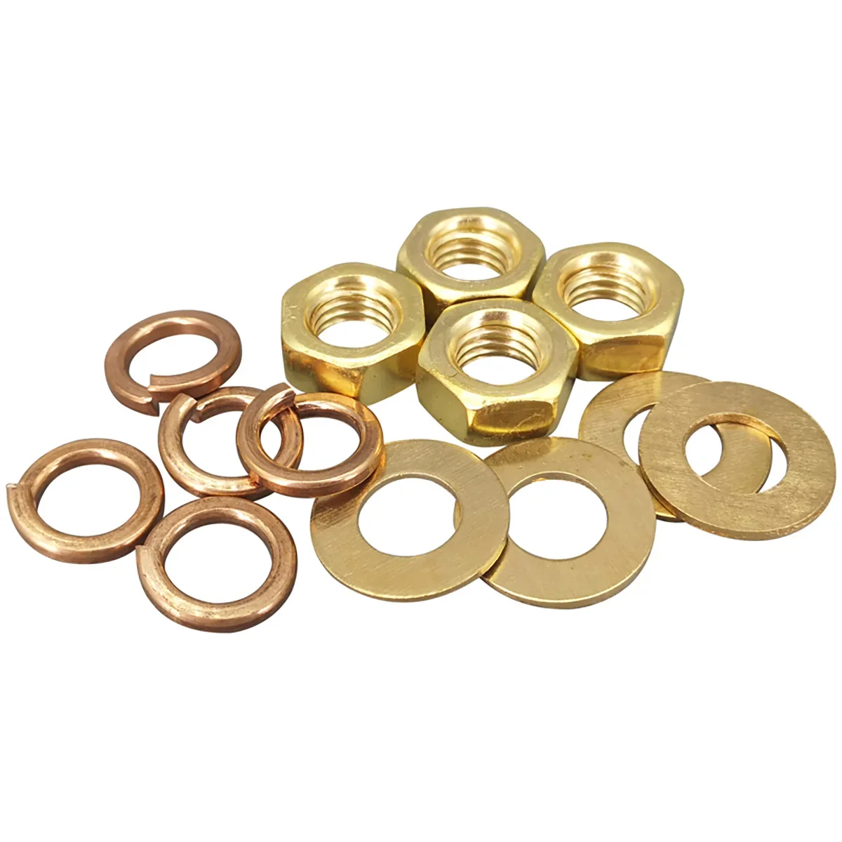 Copper Outer Hexagon Nut Flat Washer Spring Washer Set Combination M2.5-M12
