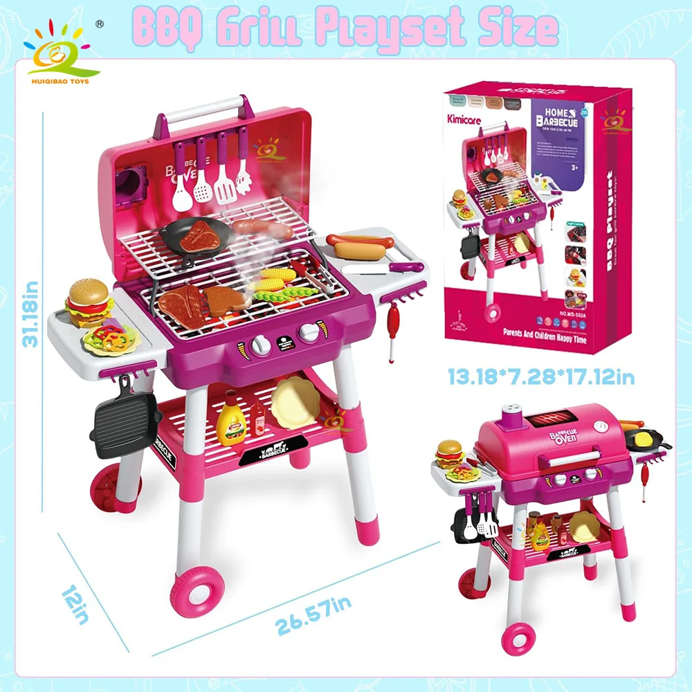 전기 바베큐 그릴 휴대용 야외 바베큐 그릴 소년과 소녀 초현실적 인 시뮬레이션 바베큐 주방 홈 장난감