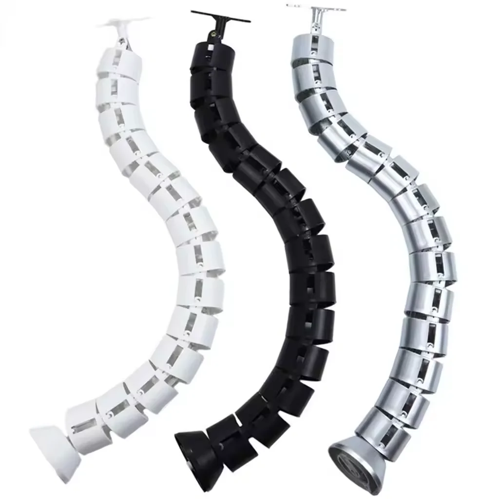 สายเคเบิลรองรับ120ซม. ABS การจัดการสายเคเบิลลวดหดได้พลาสติกสำหรับยกการจัดการสายเคเบิลใต้โต๊ะ