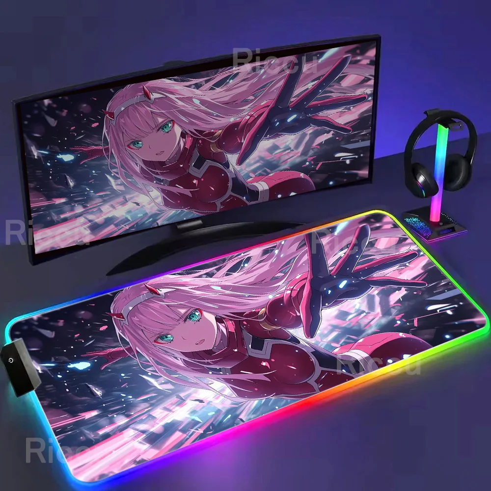 

Милый коврик для мыши RGB Anime Zero Two Darling in The Franxx Коврик для мыши Gaming Большой коврик для клавиатуры XXL Ковер Мягкий нескользящий коврик для мыши для ПК