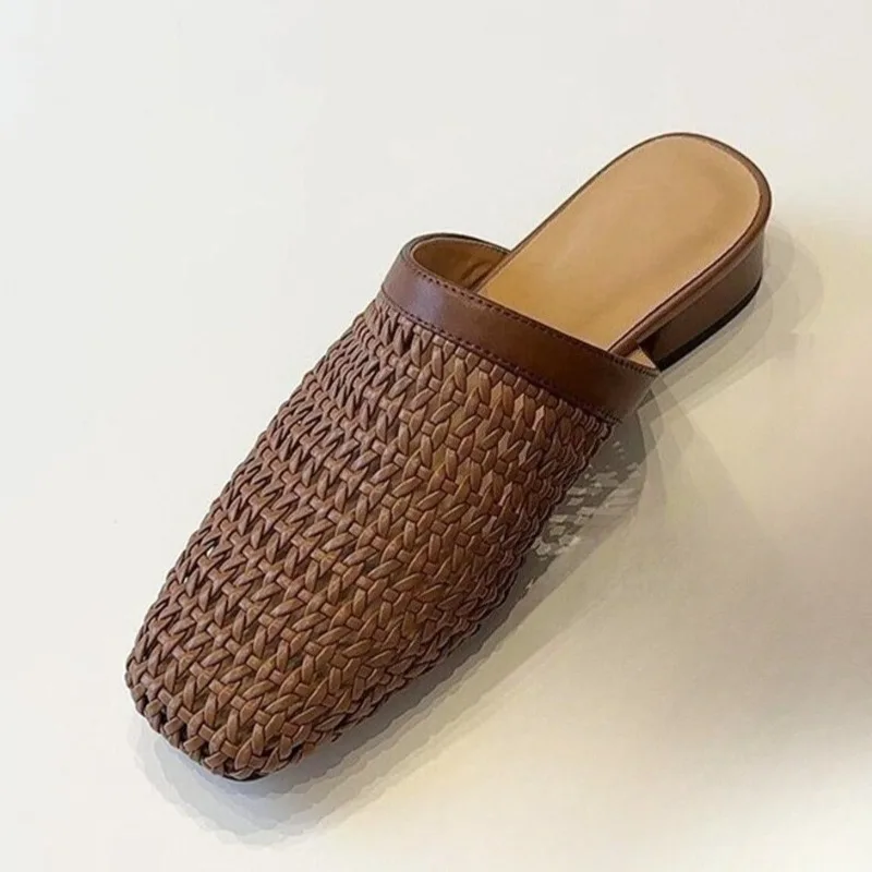 

Женские тапочки, модные туфли-лодочки на массивном каблуке, новые сандалии с открытой пяткой, лето 2021, туфли-лодочки, повседневные шлепанцы, женские шлепанцы на среднем каблуке Mujer