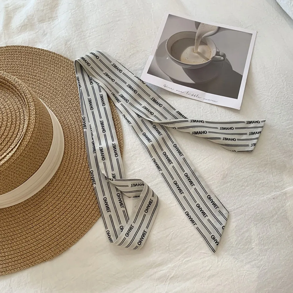 

Fashion Korean Long Silk Scarf Thin and Narrow Summer Hair Band Y2k Versatile Long Scarfs For Women