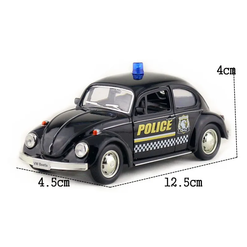 1:32 1967 Volkswagen Kever Politie Auto Klassieke Legering Automodel Diëst Metalen Speelgoedauto Model Simulatie Miniatuur Schaal X7