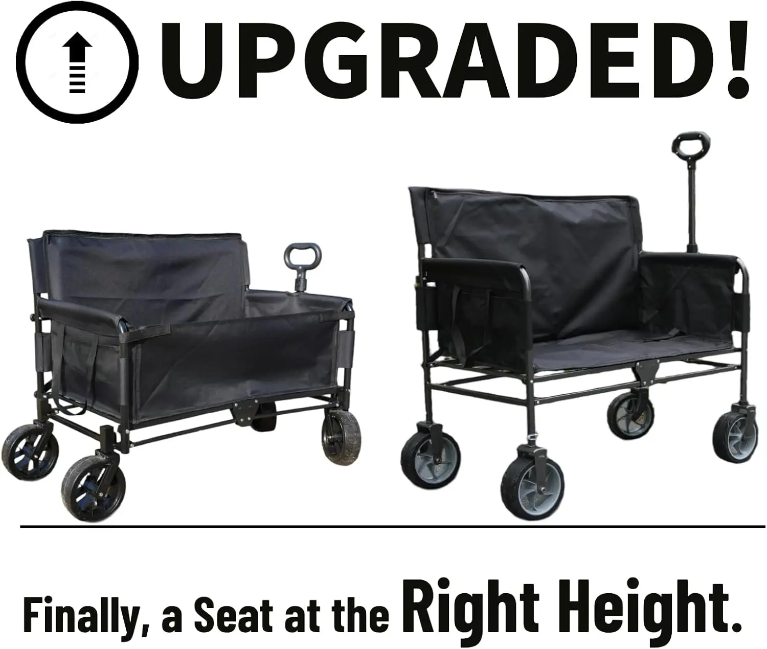 Upgraded Beach Wagon Chair for Adults - Foldable, Converts to 2 - Person Sofa, 2 - in - 1 Combo for Beach Use