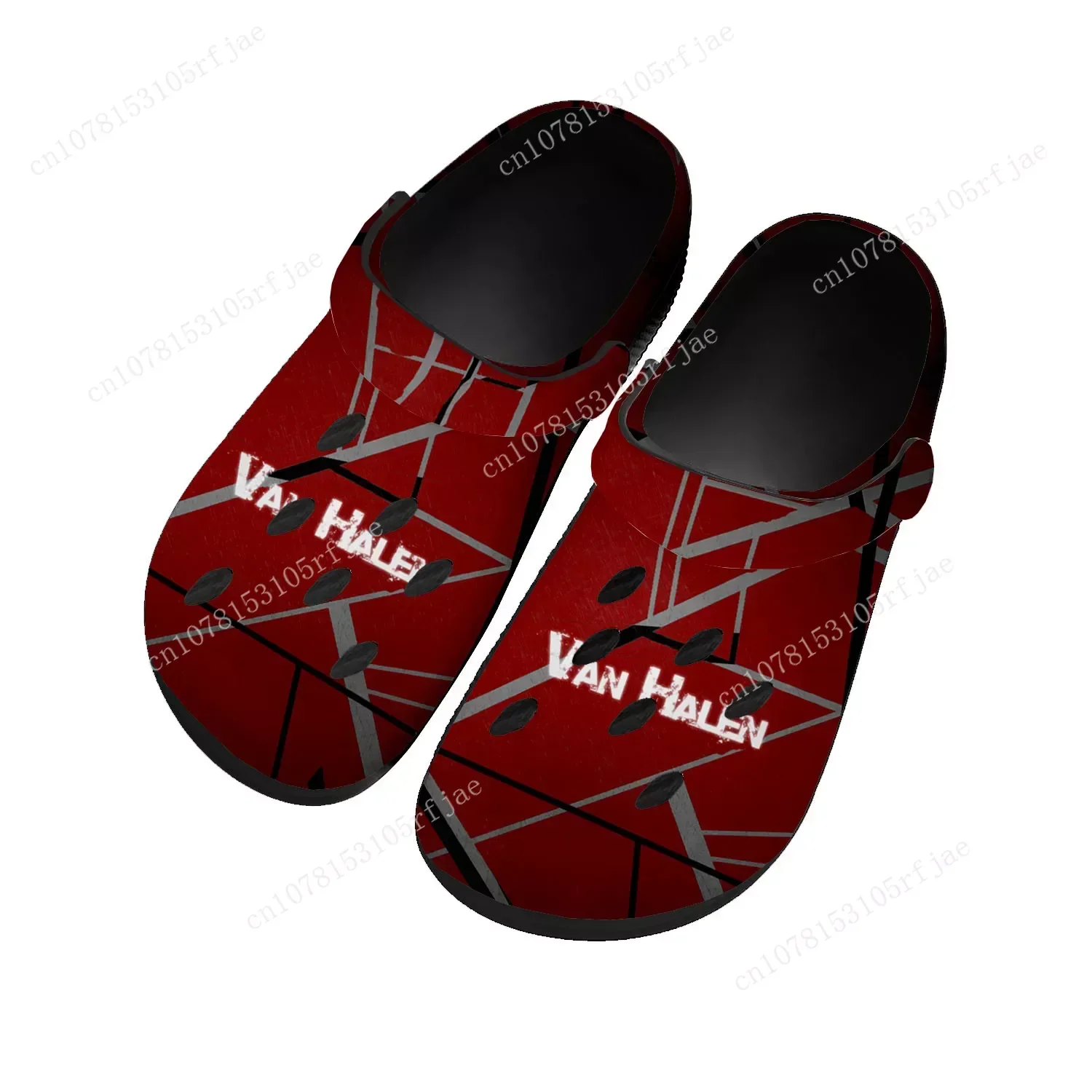 

Van Halen 5150 Stripe Pop Rock Band Home Clogs Custom Water Shoes Mens Womens Teenager Shoes Clog Breathable Beach Hole Slippers