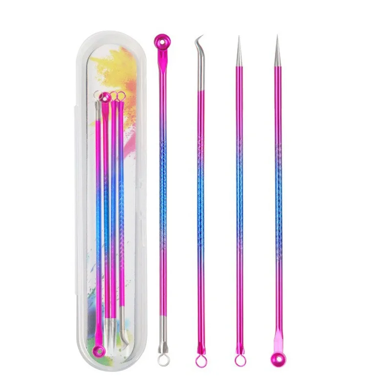 4 Stuks Gezicht Cleaning Kit Puistje Removal Tool Mee-eters Acne Remover Zwarte Stippen Remover Acne Tool Puistje Patches Acne LBHL17