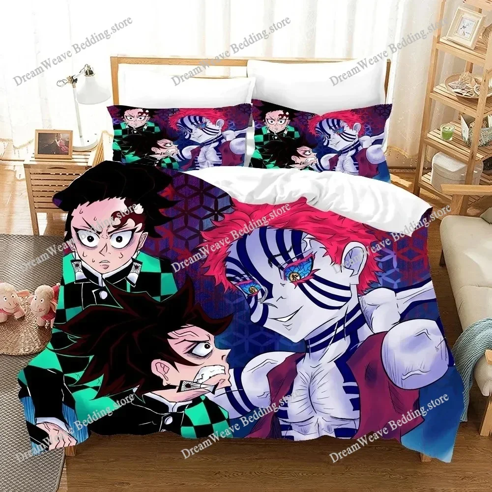 Ghost Killing Blade Bedding Set Single Twin Full Queen King Size Bed Set Aldult Kid Bedroom Duvetcover Sets bed sheet set 2025