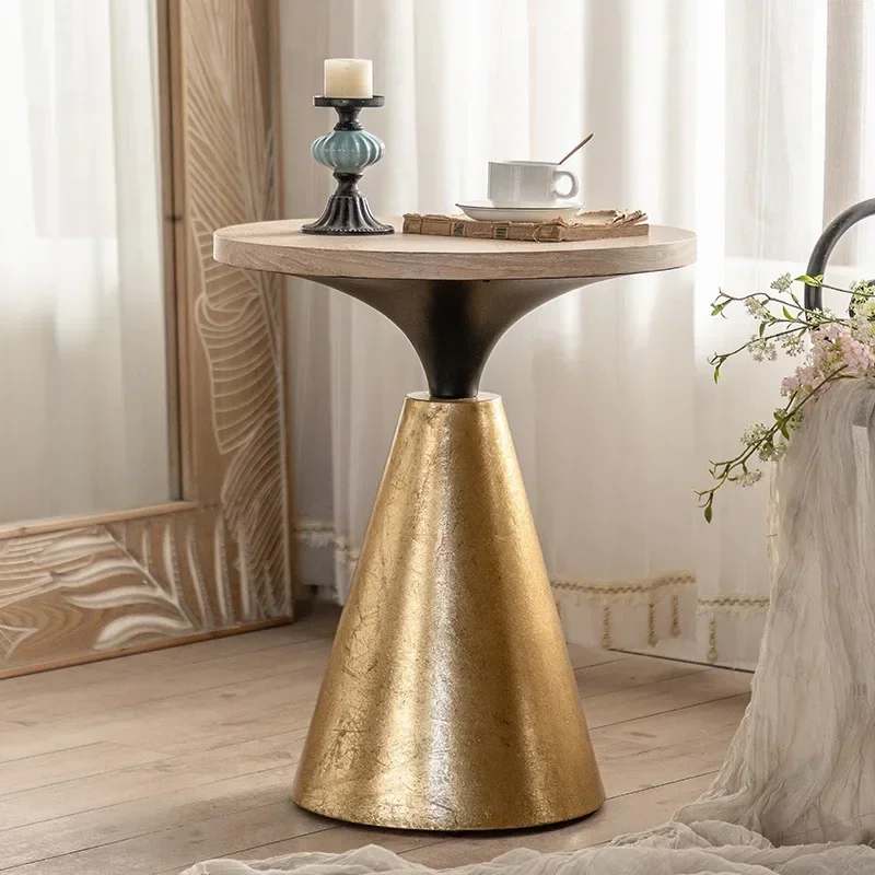 الرجعية الحديد الفن طاولة القهوة بسيطة لغرفة المعيشة مركز الجدول الفاخرة أريكة طاولات جانبية الإبداعية أثاث طاولة مستديرة صغيرة #4