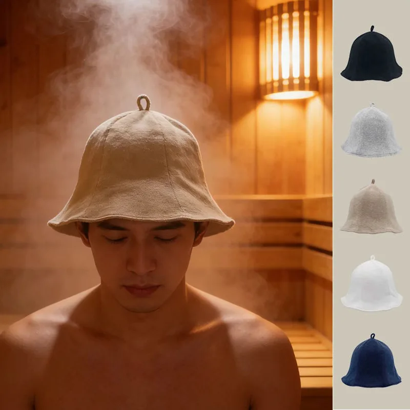 Japanese towel material sauna hat bathroom sweat-absorbing bath cap warm and thickened basin hats prevents hair from drying out