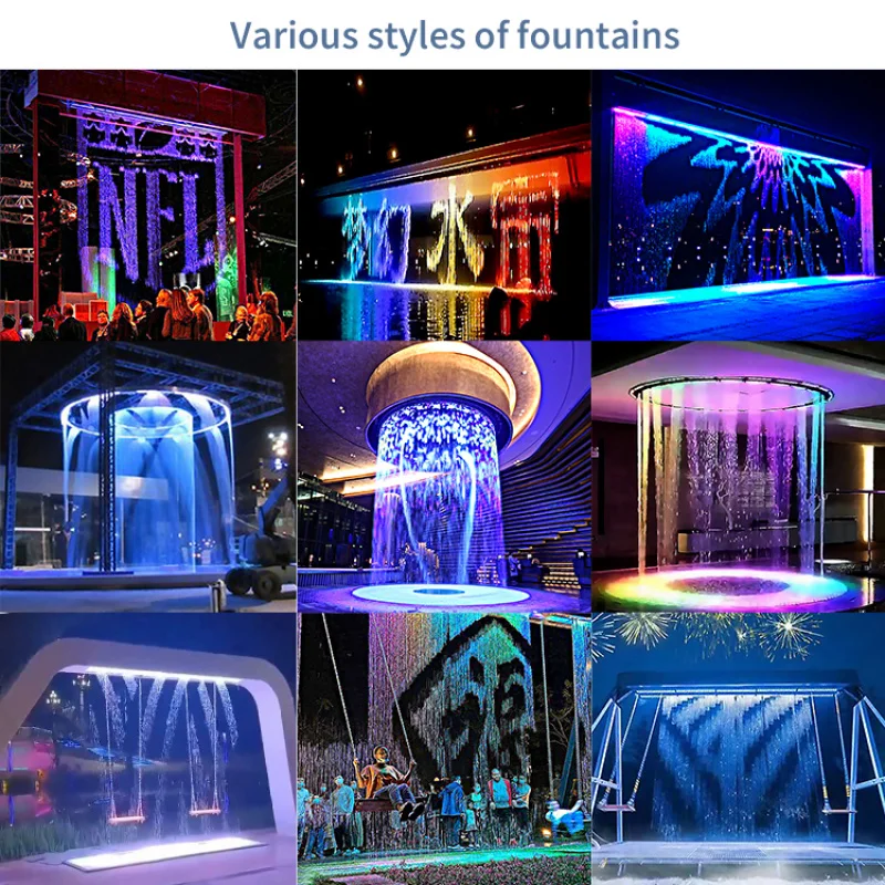 custom.Large Outdoor Ornament Digital Curtain Fountain Waterfall