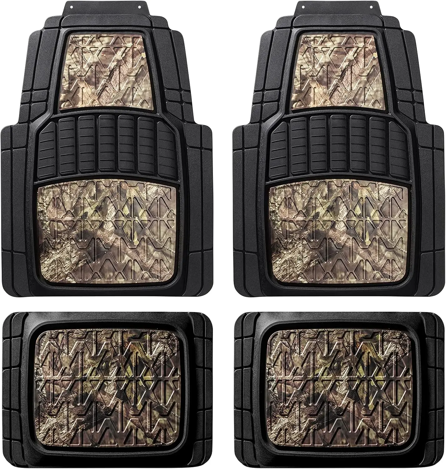 

Trimmable All-Weather Floor Mats for Car SUV Van Trucks - 4 Pcs Set with Mossy Oak Camo Design