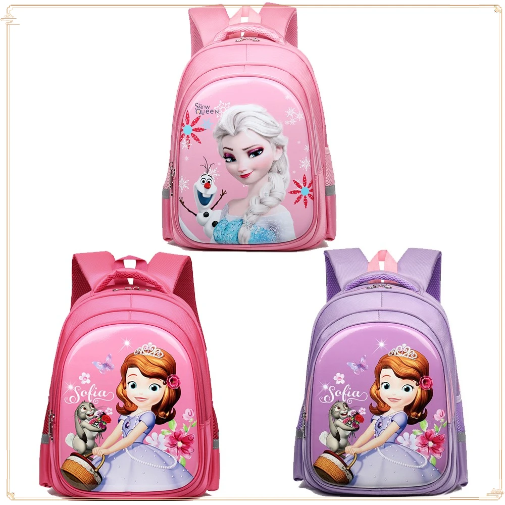 

Cartoon Princess Series Girl's Backpack Frozen Queen Elsa Sofia The First Large Capacity Breathable Elementary School Backpack