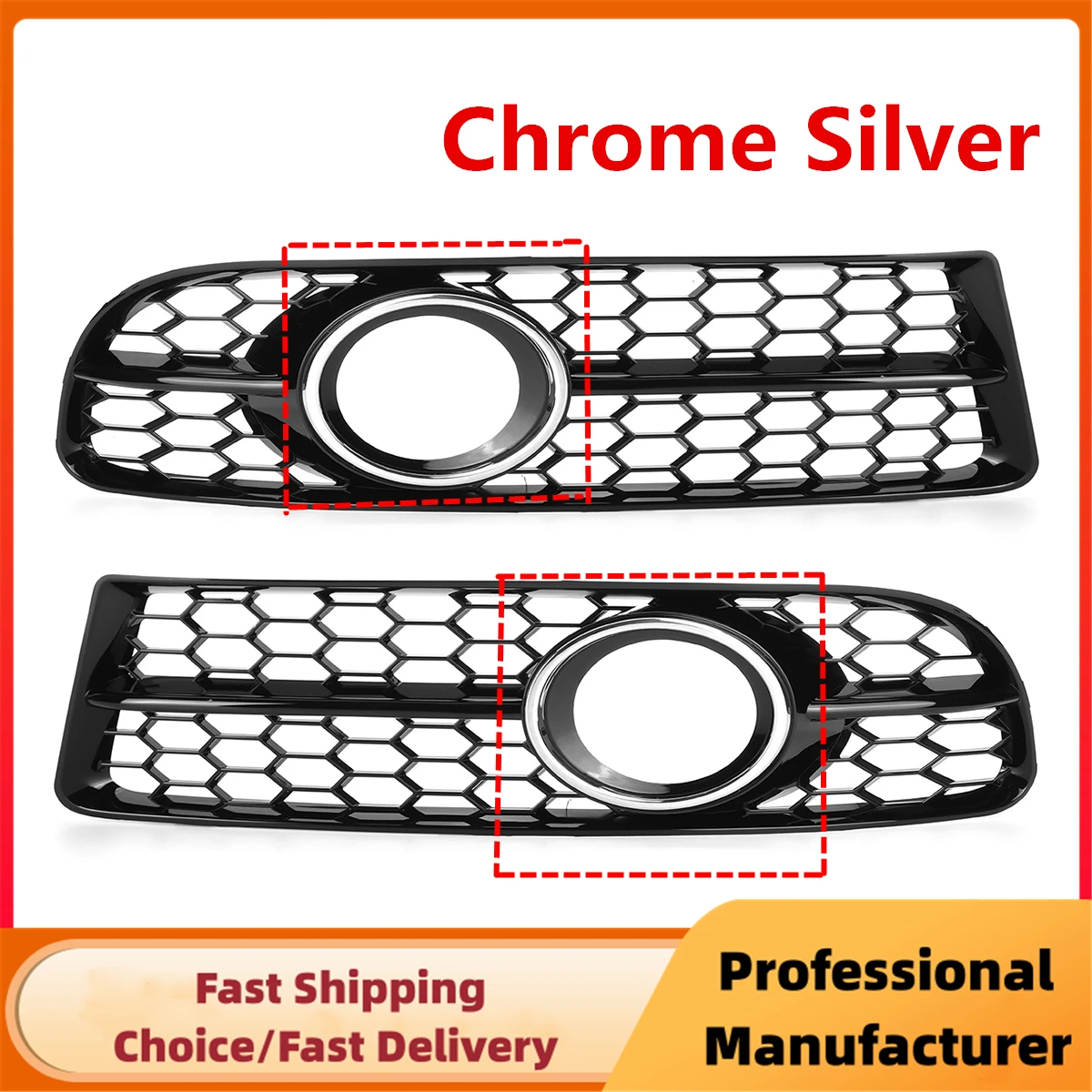 Grille De Phare Antibrouillard Avant Gauche ABS Pour Citroën C4 2004-2008 - Référence 7414JT