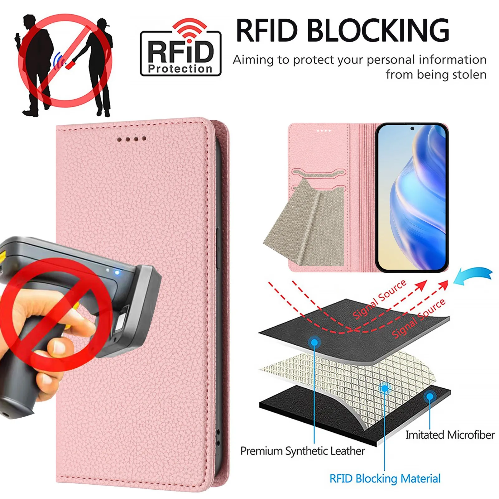 Flip Case For Samsung Galaxy A56,A55,A54,A53,A52,A15,A06,A26,A25,A16,A36 Card holder Magnetic Leather Wallet Satnd Phone Cover - náhled 5