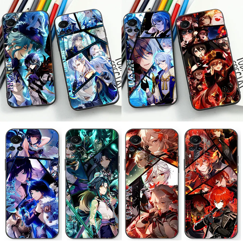 Game Genshin Impact чехол для телефона аниме для VIVO V29E V29 V27 V27E V25 V23 V23E V21 V21E V20 X90 X80 X70 X60 X50 Z1 Pro Cover Cqoue