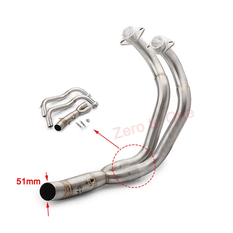 For YAMAHA MT07 FZ07 2014-2024 Years R7 2021-2024 Years Motorcycle Exhaust Full Systems Escape Moto Modified header Link Pipe