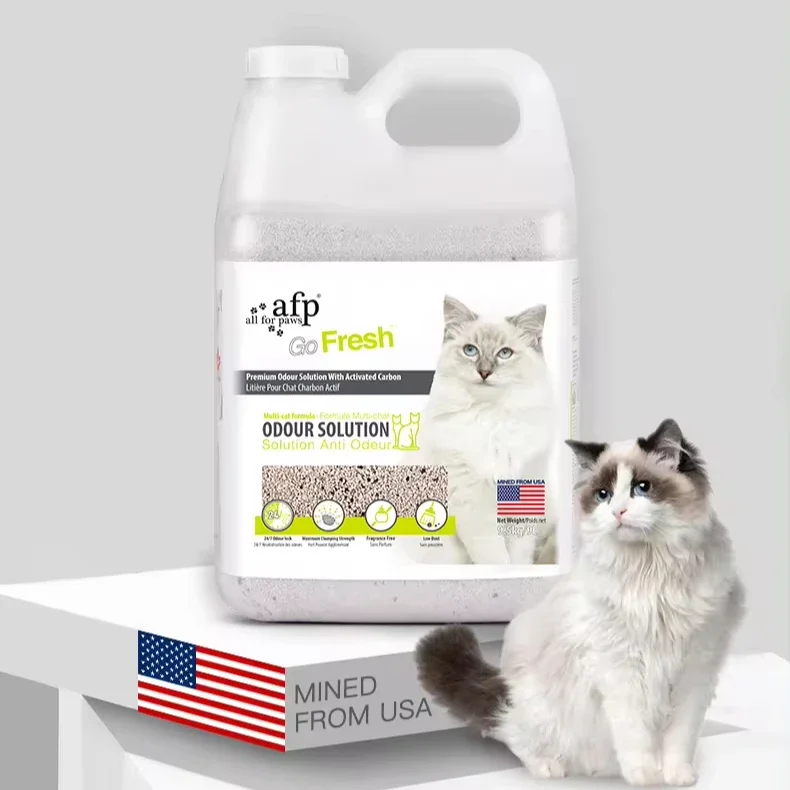 AFP Large Capacity 9.5kg Superior Clumping Absorption Non Fragrance Sodium Based Activated Carbon Bentonite Clay Cat Litter