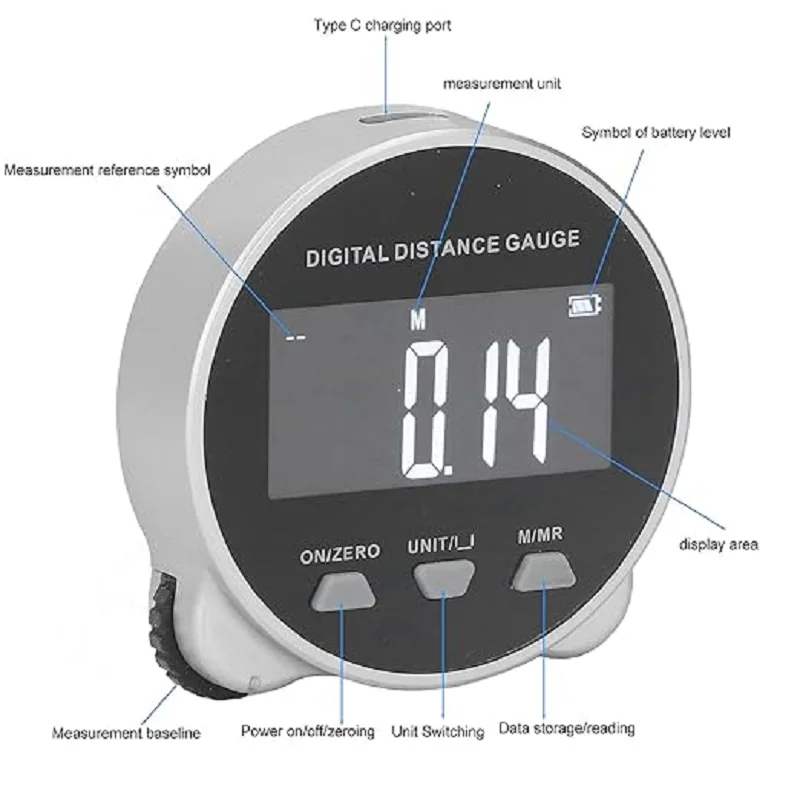 High-precision Electronic Roller Ruler with LCD Display Electronic Ruler Distance Rolling Measuring Tool for Flat Surface Diamet