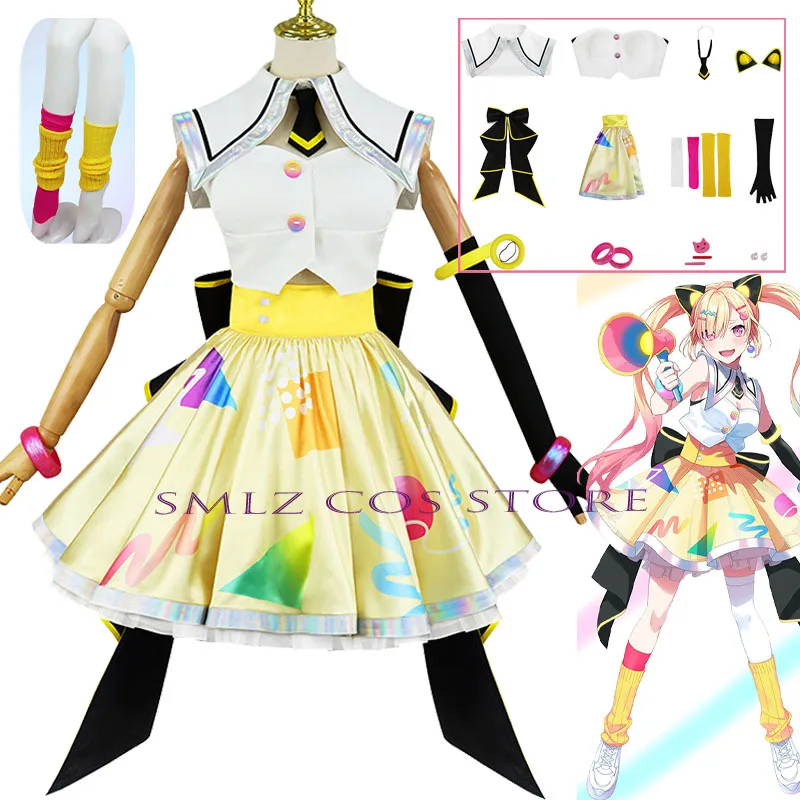 

Mewtype Nakamachi Arale Cosplay Anime BanG Dream Costume Colorful Dress Accessories Suit Halloween Party Outfit for Women