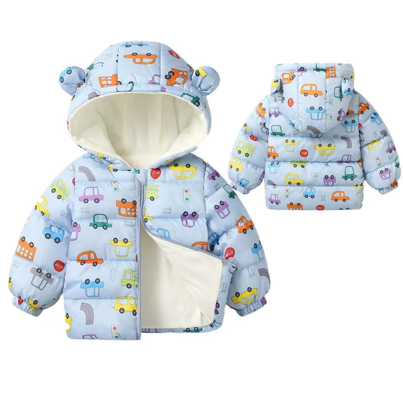 Baby Kids Thicken Plush Coats Children Down Cotton Outerwear Winter Plush Thick Jackets For Infants Boys Girls Cotton Coats