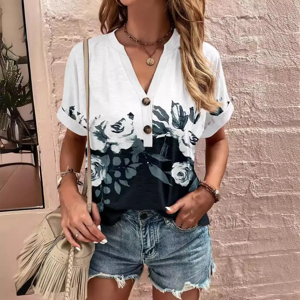 

Женская футболка свободного кроя с принтом Twist Button ort Sved irt из полиэстера и спандекса Blend ort Sve Crew Ne