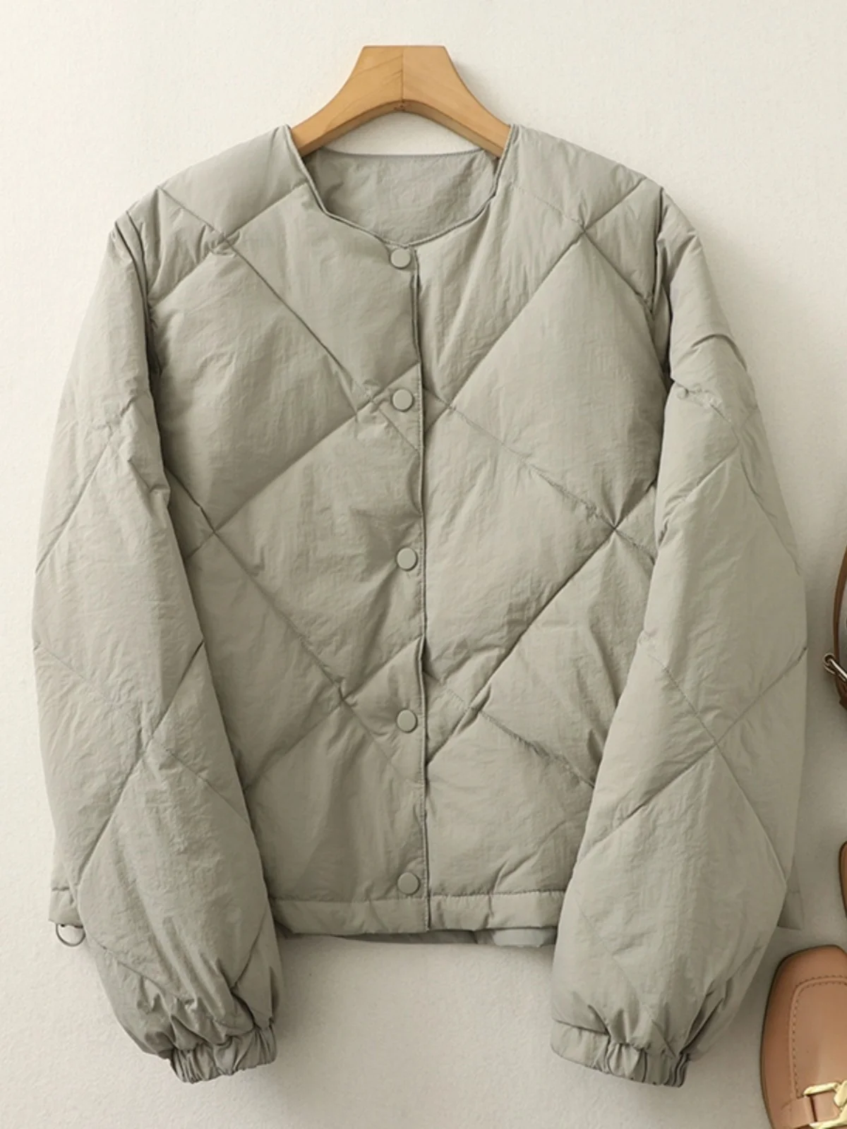 

Женское универсальное хлопковое пальто с круглым пухом, хлопковое пальто с ромбовидным дизайном, верхняя одежда Sensation, удобная одежда для поездок на работу