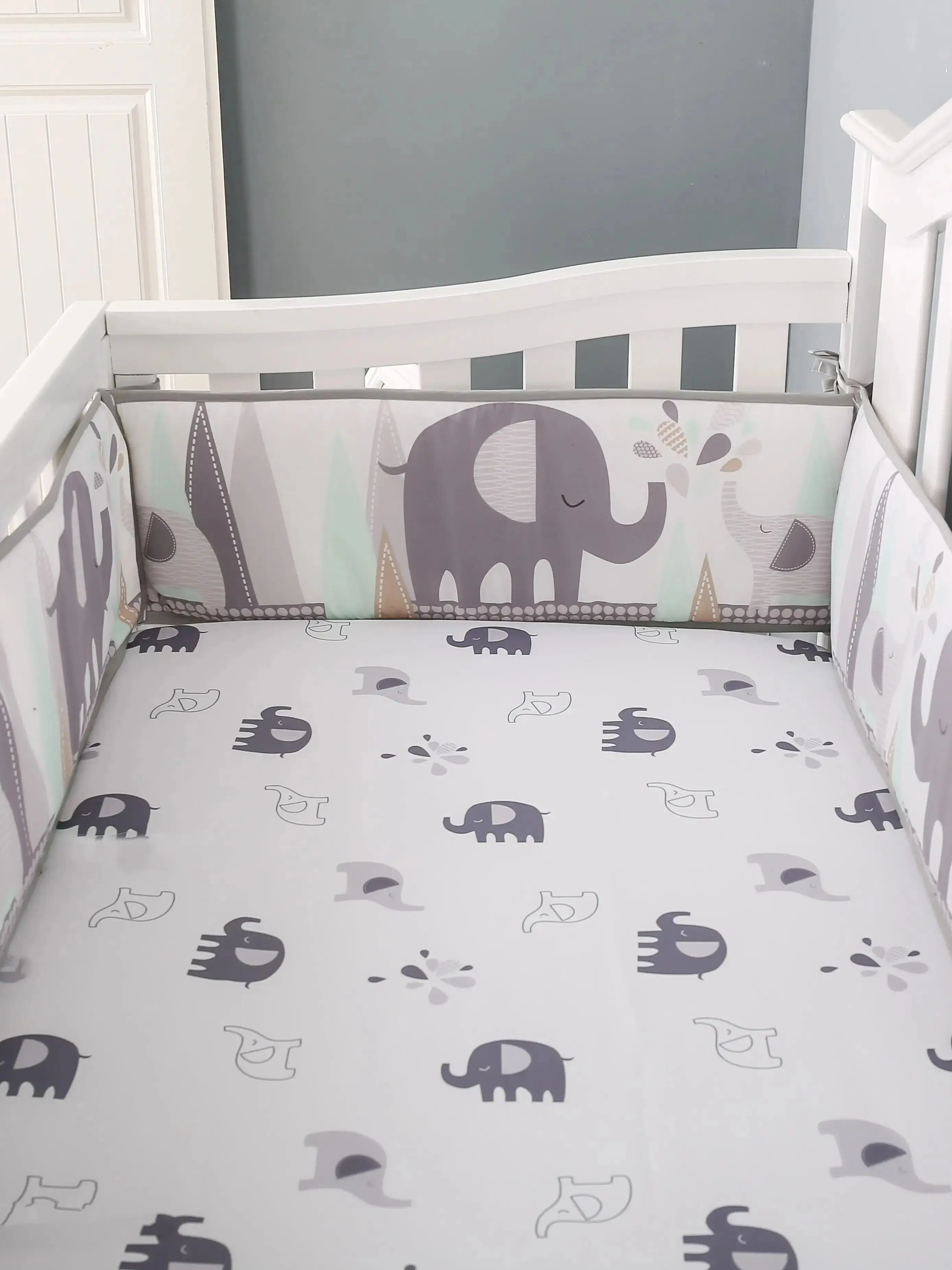 4Piece Baby Bed Thicken Baby Cot Bumper Crib Around Cot Cushion Pillow Baby Bedding Set For Newborns 130*70cm